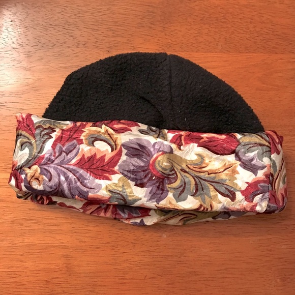Black Hat with Purple & Orange Paisley Trim - Picture 1 of 2
